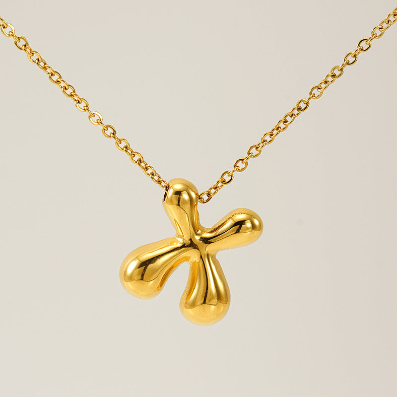 Wholesale Glossy bubble letter necklace for women 26 English letter pendants